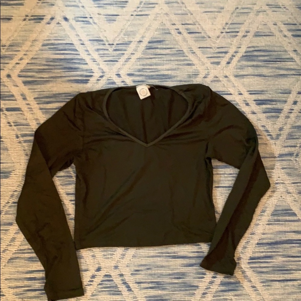 Long-Sleeved Olive CropTop